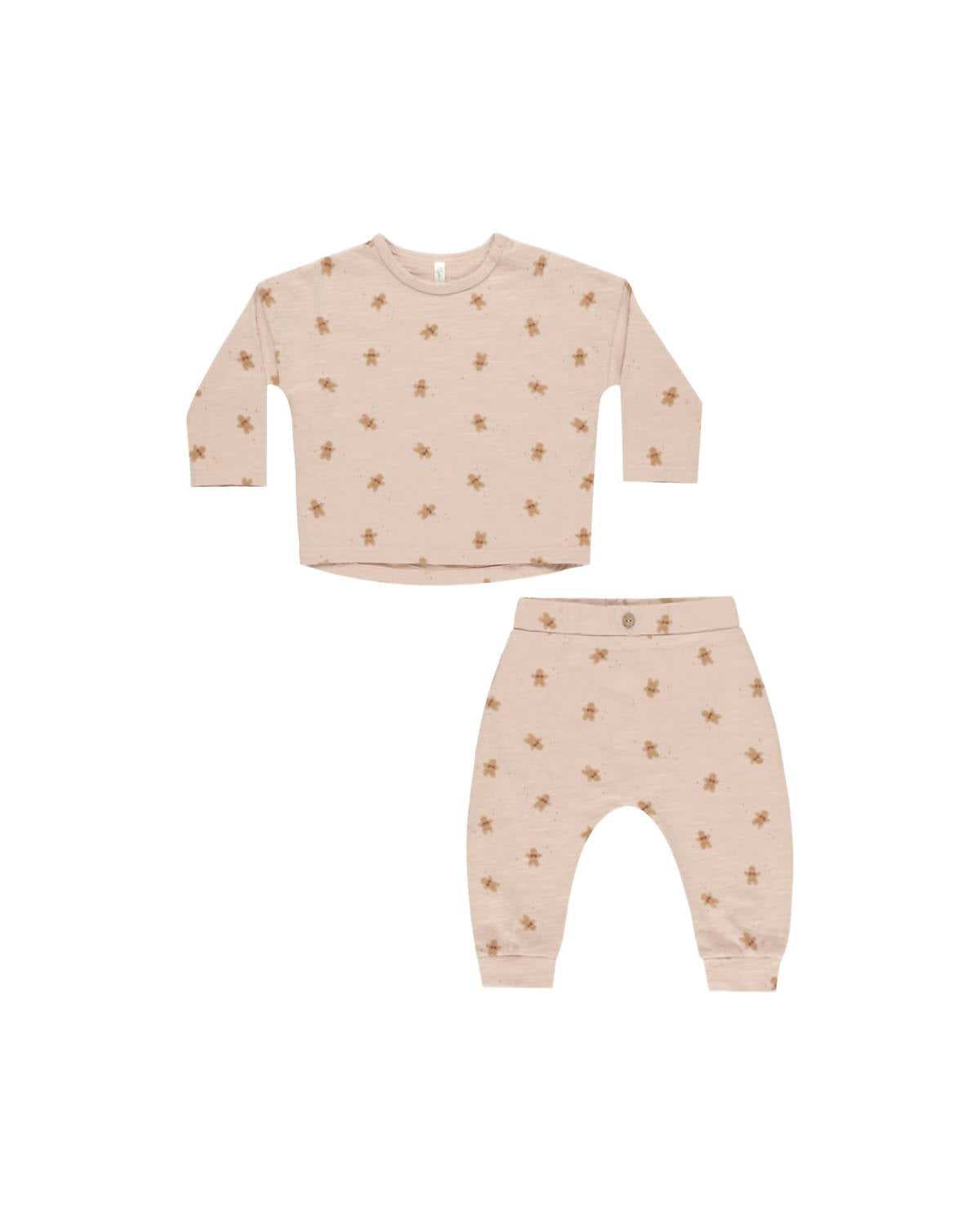 Rylee + Cru - Girls' Gingerbread Long Sleeve Pant Set