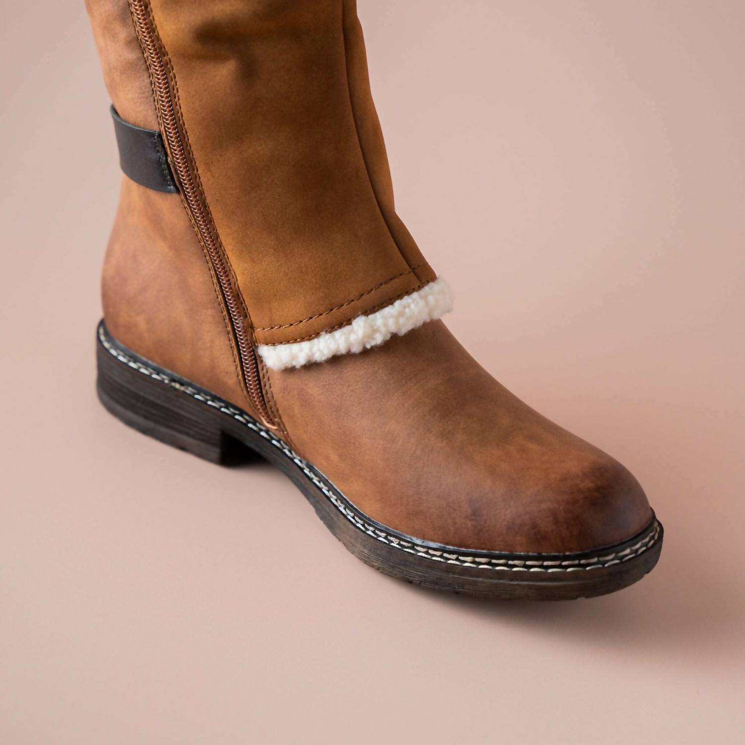 RIEKER Women's Tall Boot in brown - women's shoe - view 4