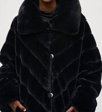 Joseph Ribkoff - Women's Reversible Faux Fur Metallic Coat