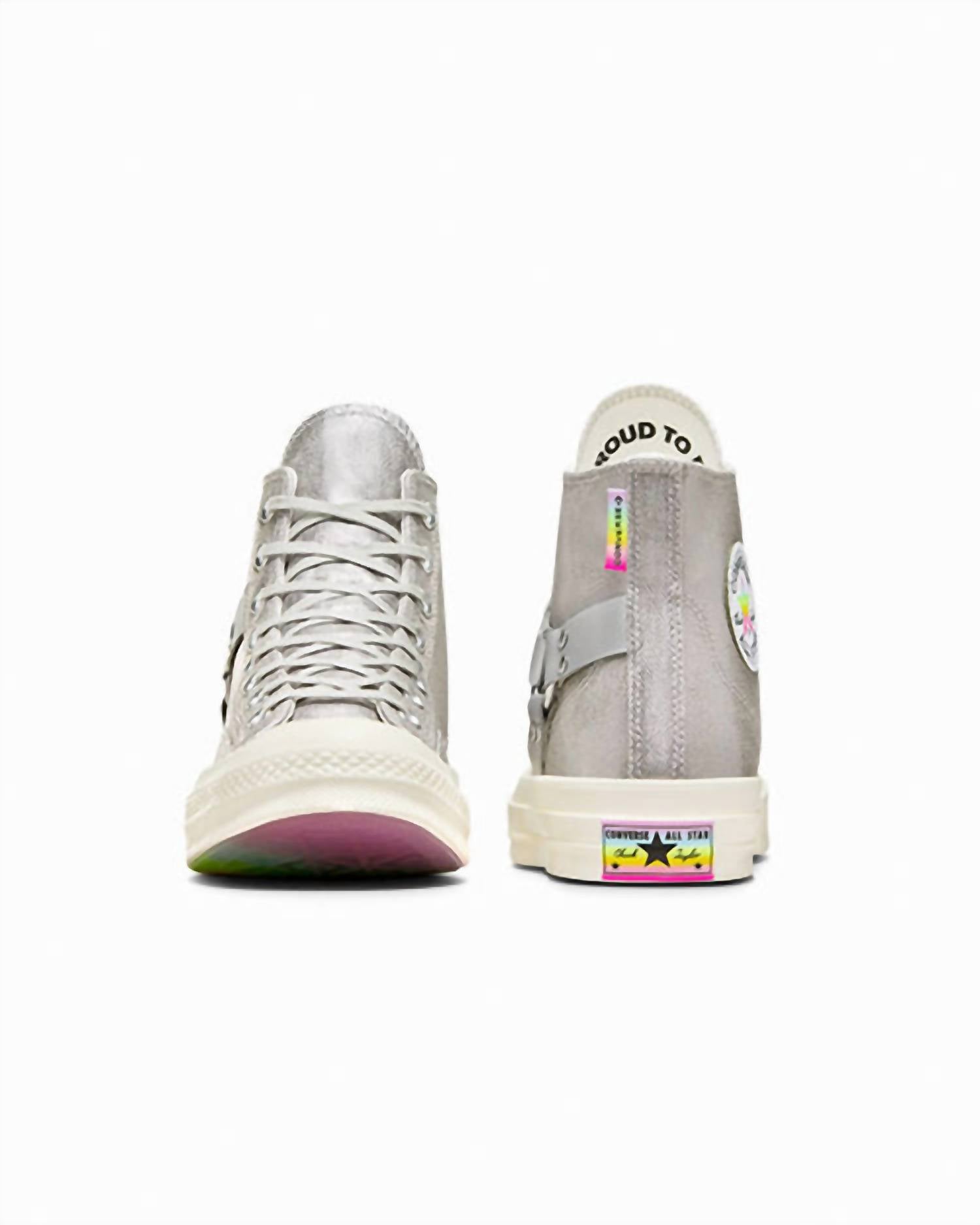 Converse Unisex Chuck 70 Pride Hi Top Sneakers in silver - women's sneaker - view 5