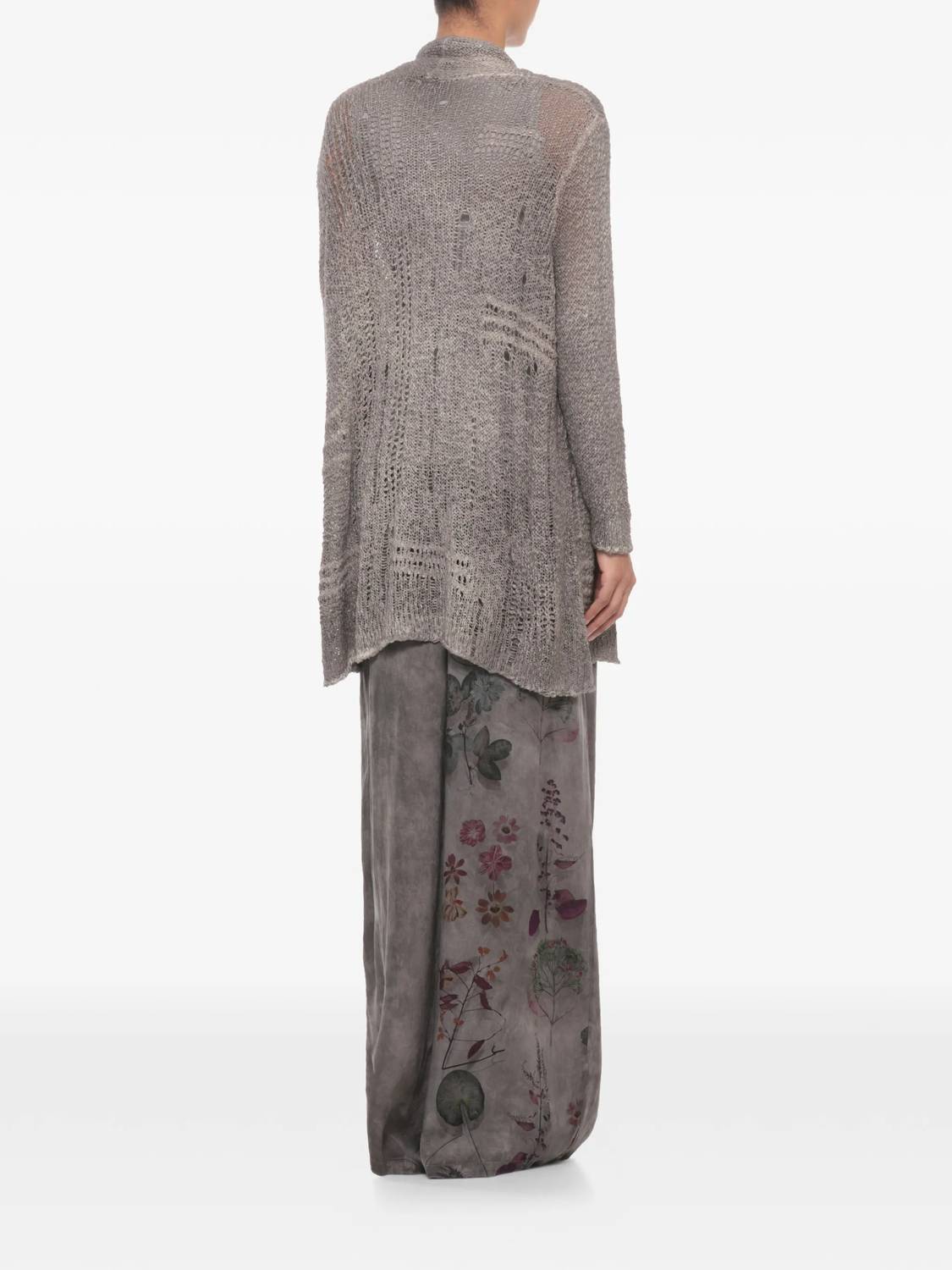 Avant Toi - Pre-loved Lamenated Mettalic Coated Open Mesh Cashmere Silk Cardigan
