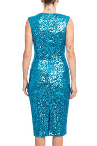 Badgley Mischka - Jewel Neck Sleeveless Bodycon Dress