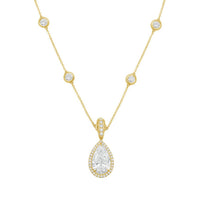 Diana M Jewels - Women's Pear & Round Lab-Grown Diamond Pendant Necklace (6.00 Ct) - Elegant