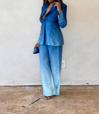 The Sang - She E O Ombre Blazer Pant Suit Set