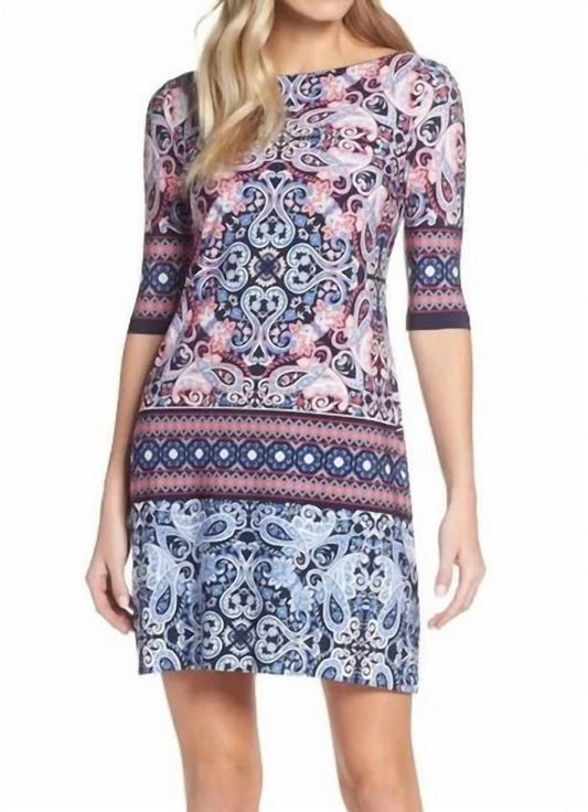 Eliza J - Paisley Print Above Knee Jersey Dress