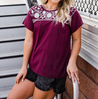Layerz Clothing - Embroidered Short Sleeve Top