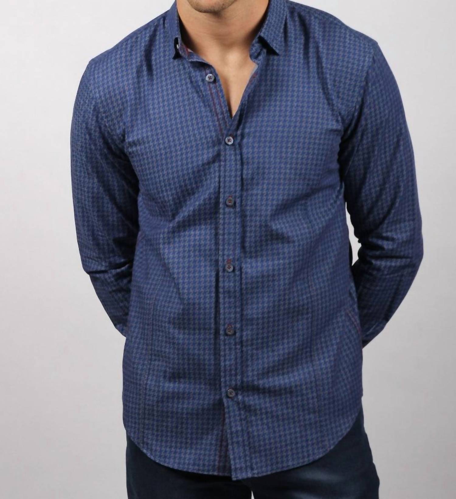 Eight X - Pattern Denim Button Down Shirt