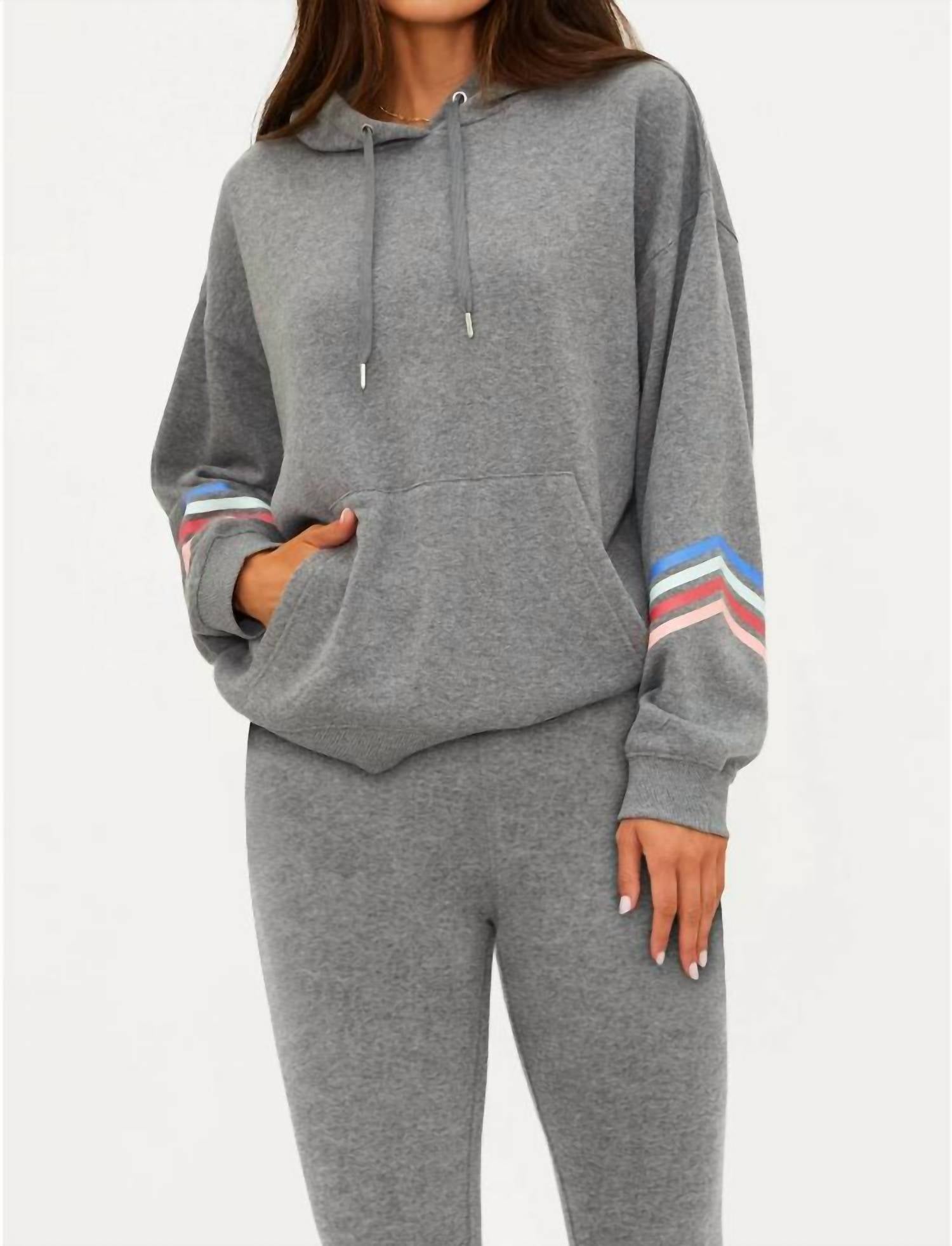 Beach Riot Dess Fleece Hoodie in horizon heather gray - women's top - view 4