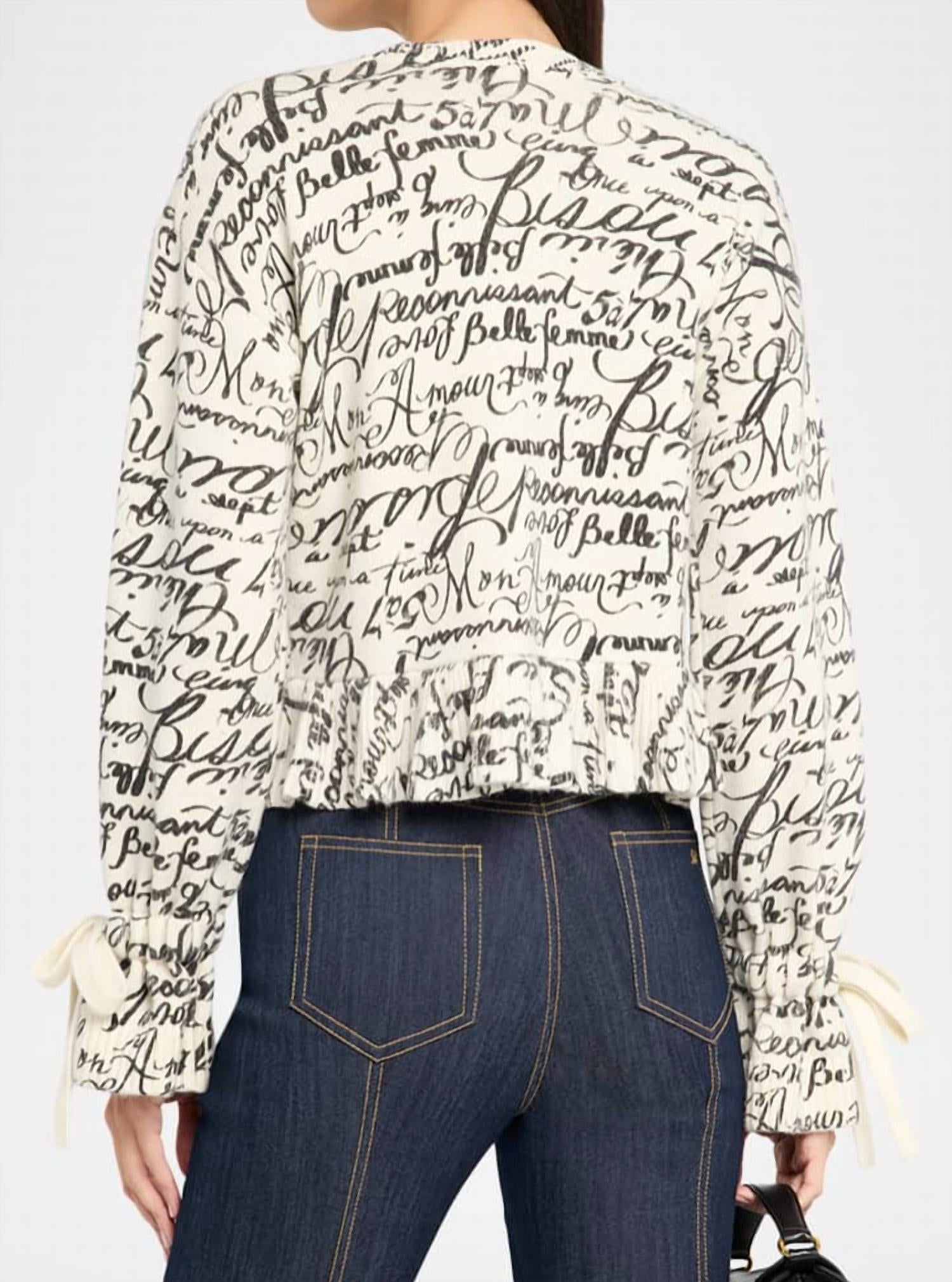 Cinq A Sept - Cropped Love Journal Sweater