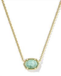 Kendra Scott Women's Daphne Frame Short Pendant Necklace in gold teal amazonite - women's jewelry