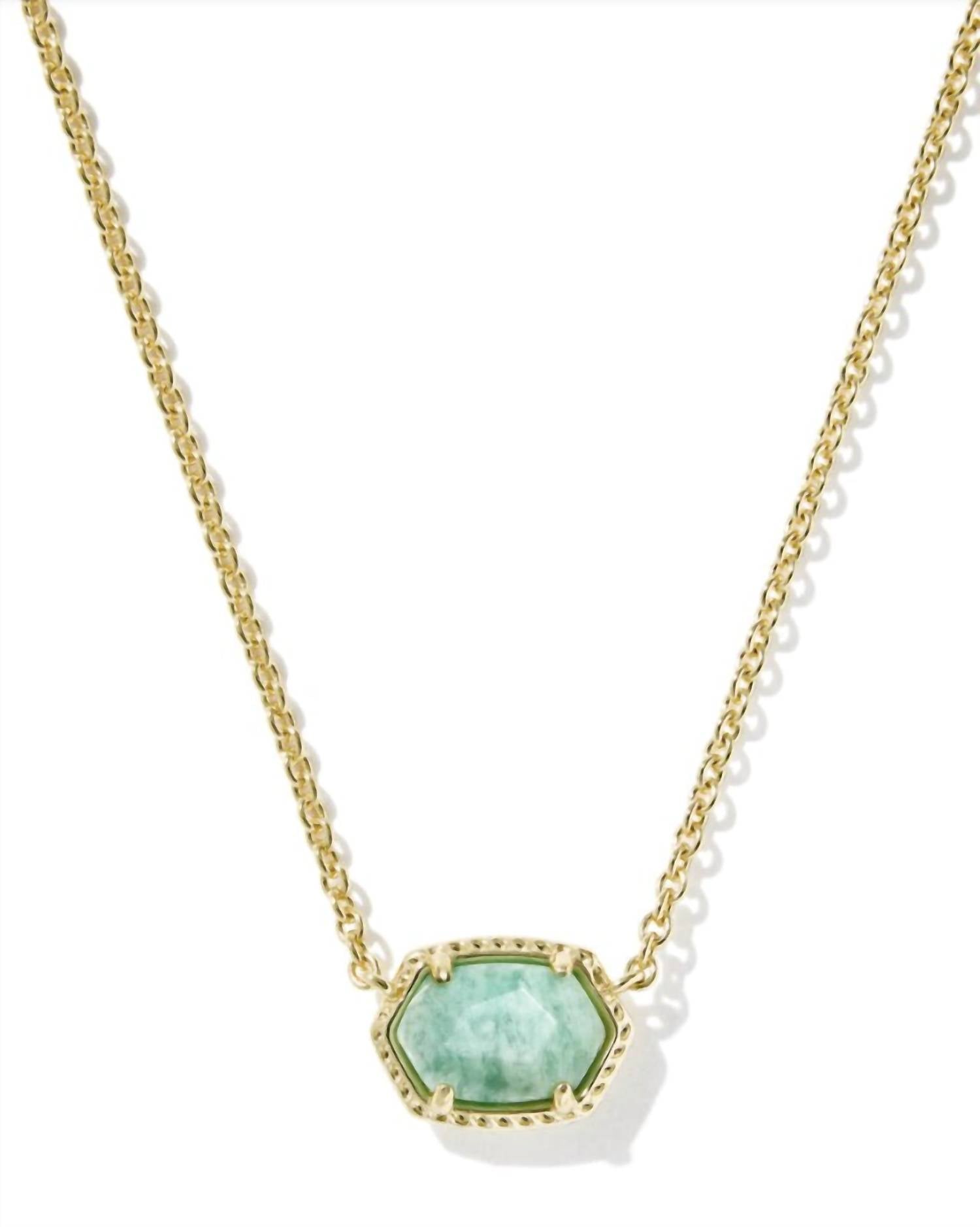 Kendra Scott Women's Daphne Frame Short Pendant Necklace in gold teal amazonite - women's jewelry