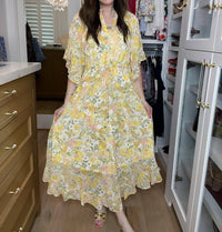 entro Sunlit Meadow Maxi Dress in yellow - women's dress