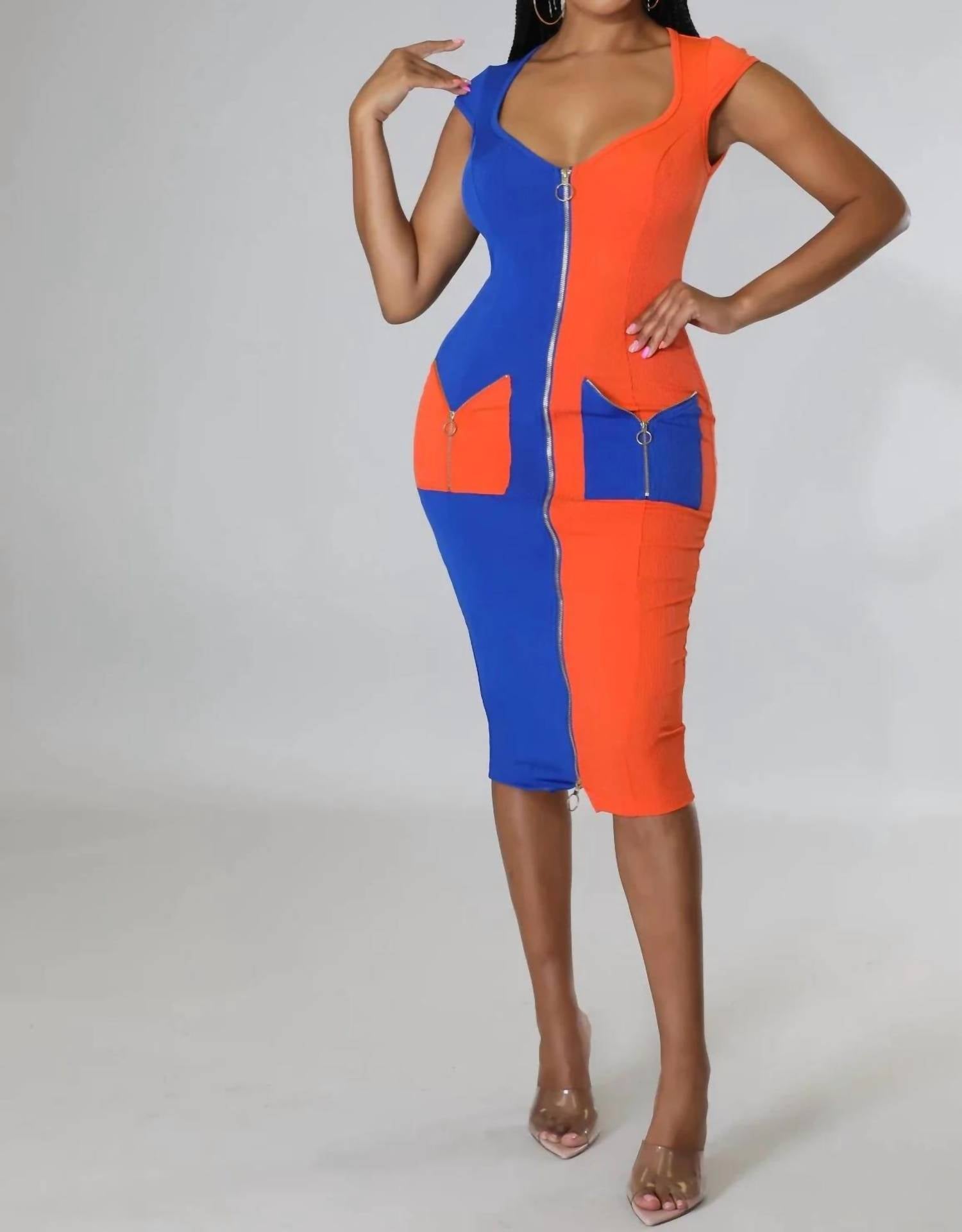Good Time Usa - Entitled Color Block Sleeveless Mini Dress