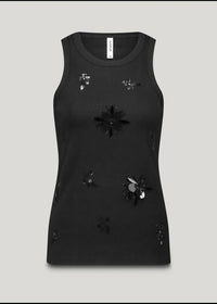 summum Women's Embellished Tank Top in black - women's tank top - alternate view