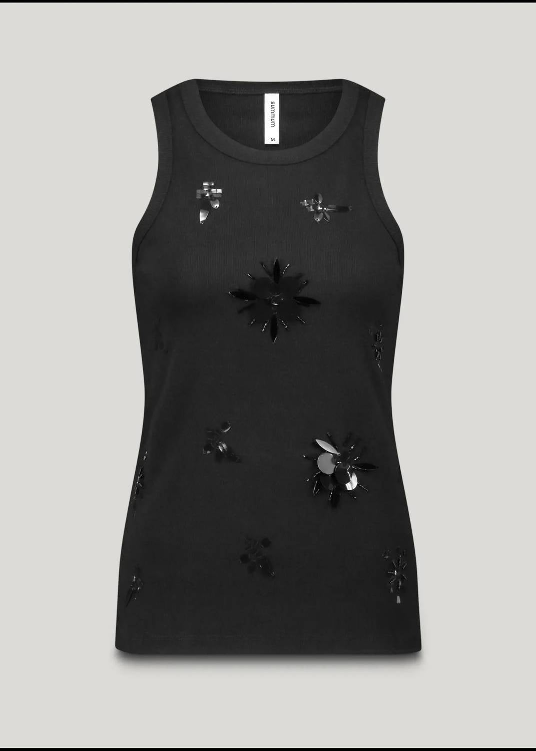 summum Women's Embellished Tank Top in black - women's tank top - alternate view