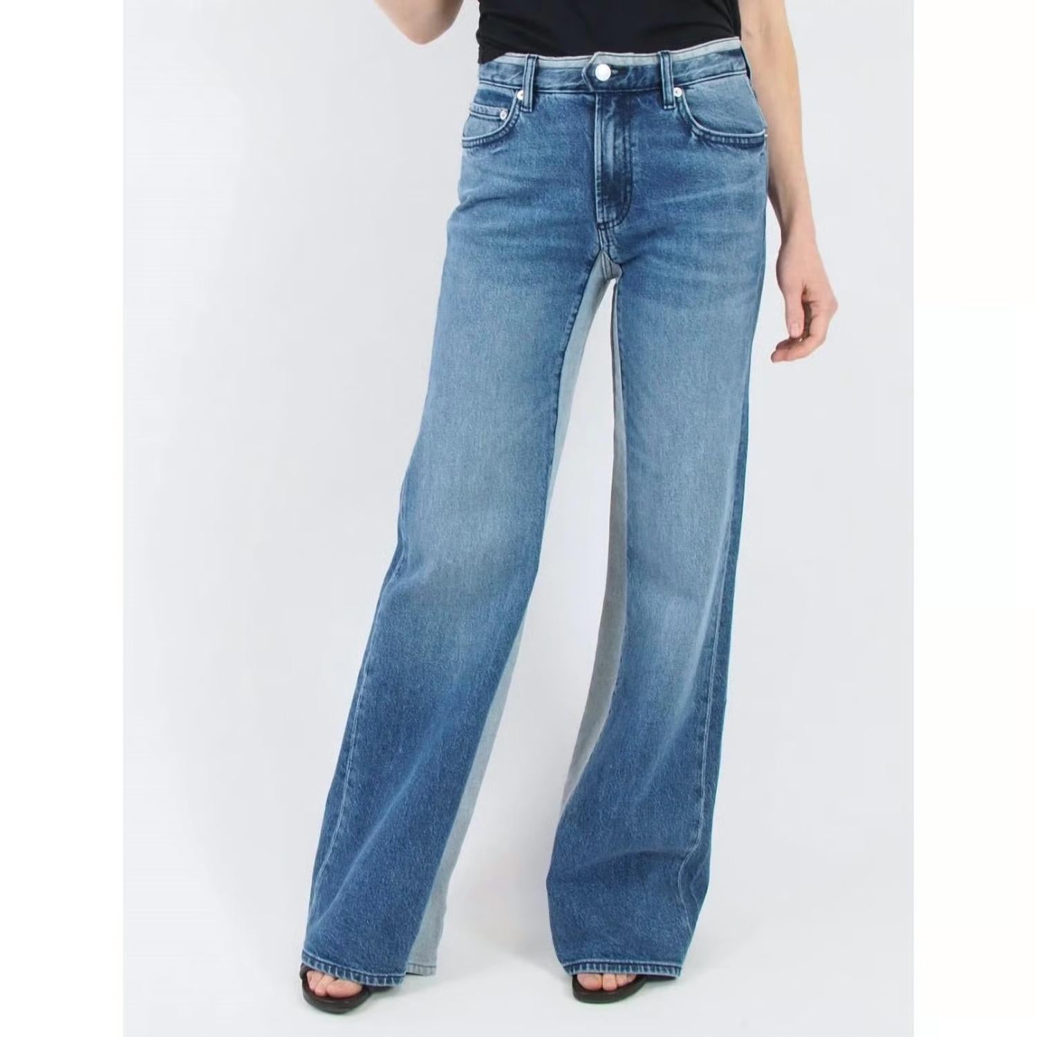 Ag Jeans - Virgo Wide Leg Two Tone Jeans