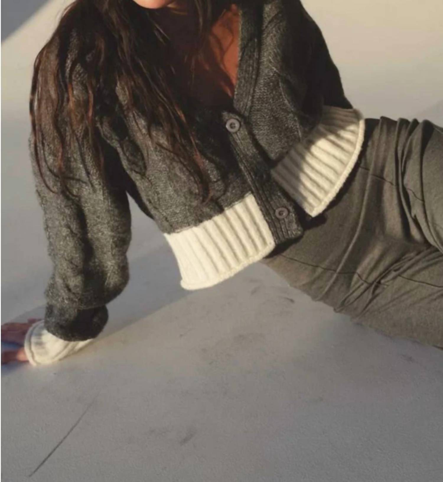 Elan - Logan Color Block Cardigan