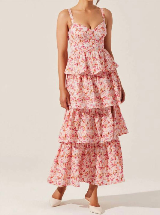 Astr - Midsummer Eyelet Tiered Maxi Dress