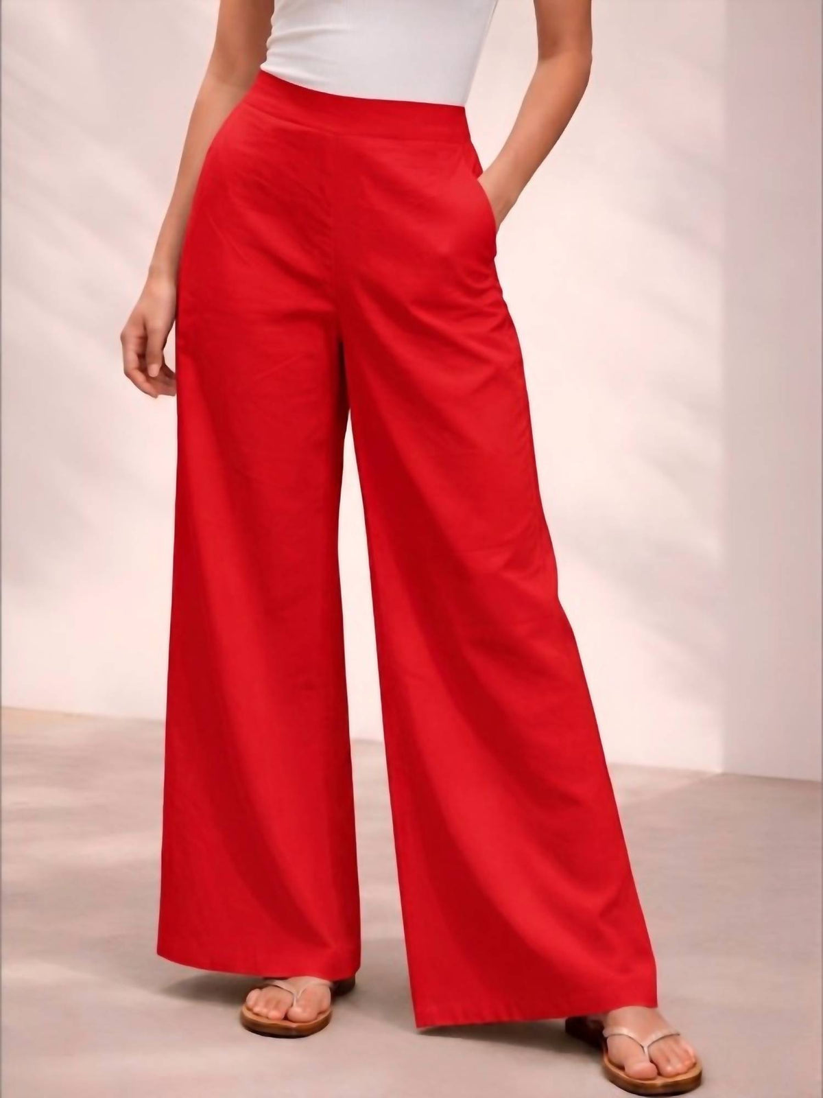 Strut & Bolt - Pleat Detail Wide Leg Twill Pants