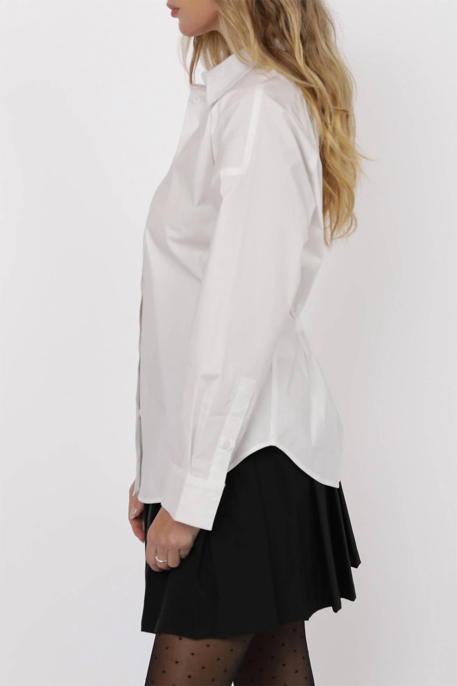 SAGE THE LABEL DAZED POPLIN SHIRT in white - women's shirt - detail view