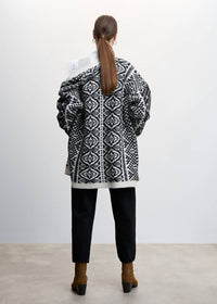 Mango - Printed Cardigan With Reverse Stitching