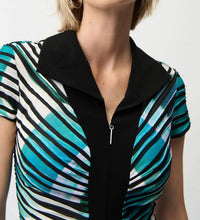 Joseph Ribkoff - Geometric Cascade Knit Sheath Dress