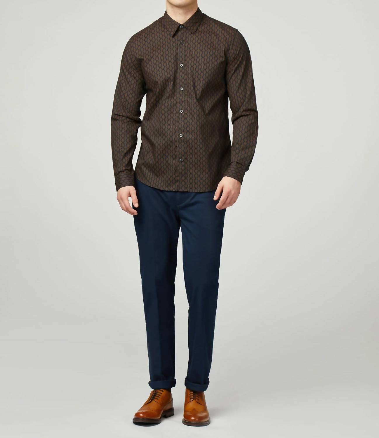 Ben Sherman - Linear Geo Print Long Sleeve Shirt