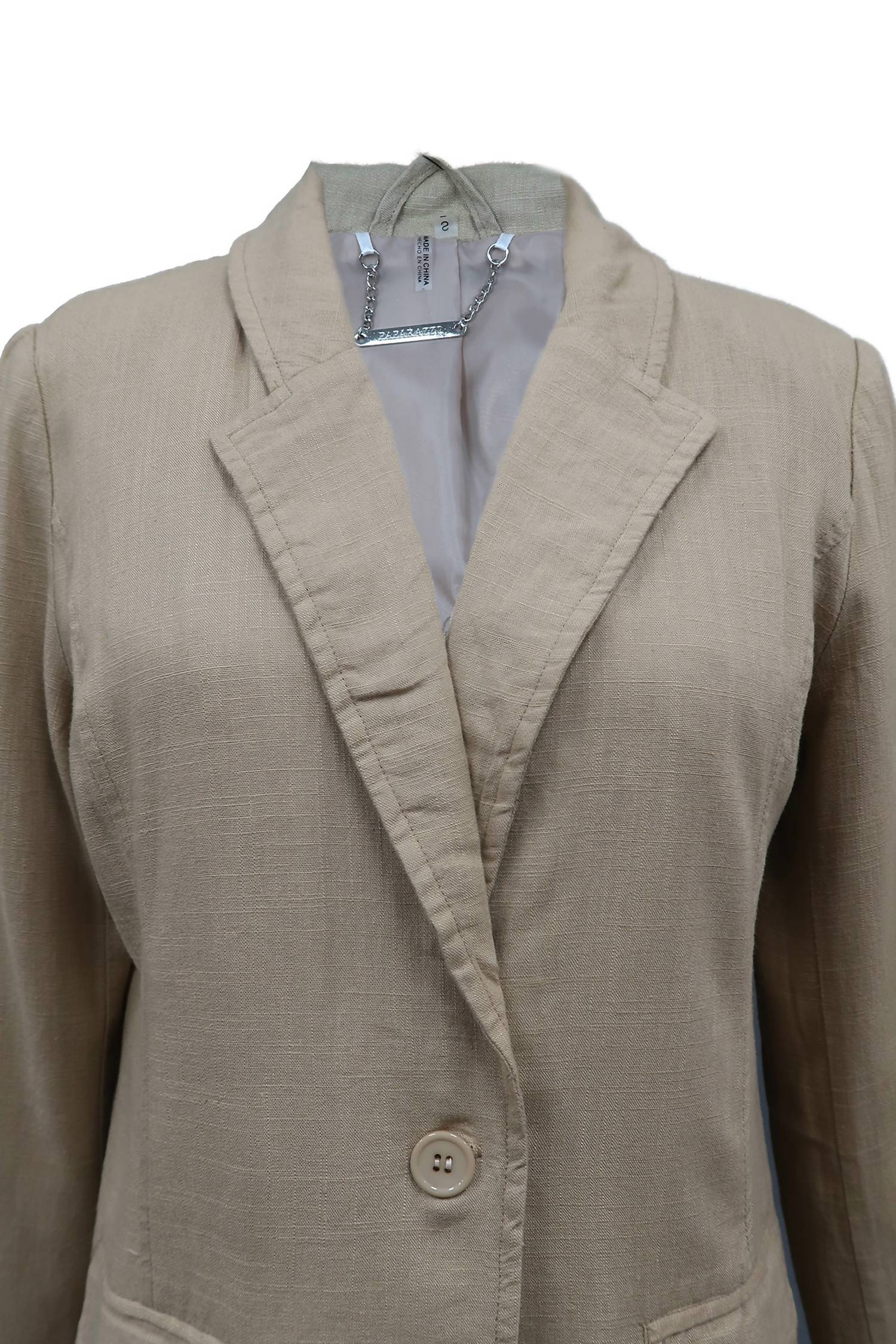 Paparazzi - Women's Linen Blend Classic Lined Blazer