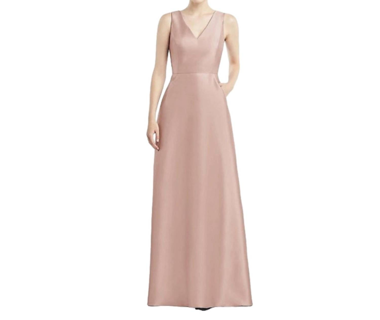 Alfred Sung - Satin Twill Full Sleeveless Gown