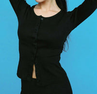 GIL RODRIGUEZ Sophie Cardigan in black - women's cardigan - detail view