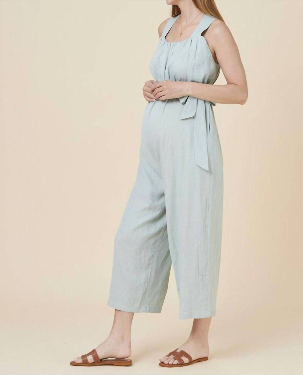 Liv Maternity - Crinkled Nursing Jumpsuit
