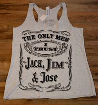 Southern Jewelz Jim Jack & Jose Tank Top in white - women's tank top - detail view