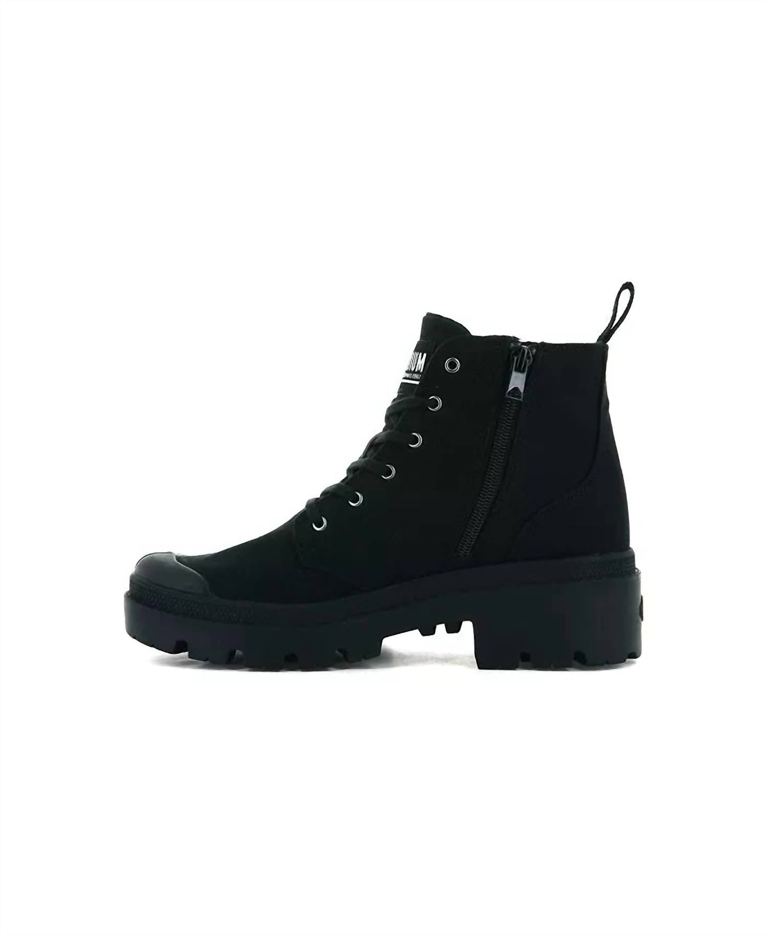 Palladium Women's Pallabase Twill Boots in black - women's shoe - detail view