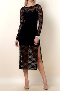 Nylon Apparel Jade Midi Dress in black - women's dress