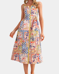 &Merci - Floral Contrast Piping Dress
