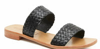 St. Agni Women's Piers Woven Slide Sandal in black - women's sandal - detail view