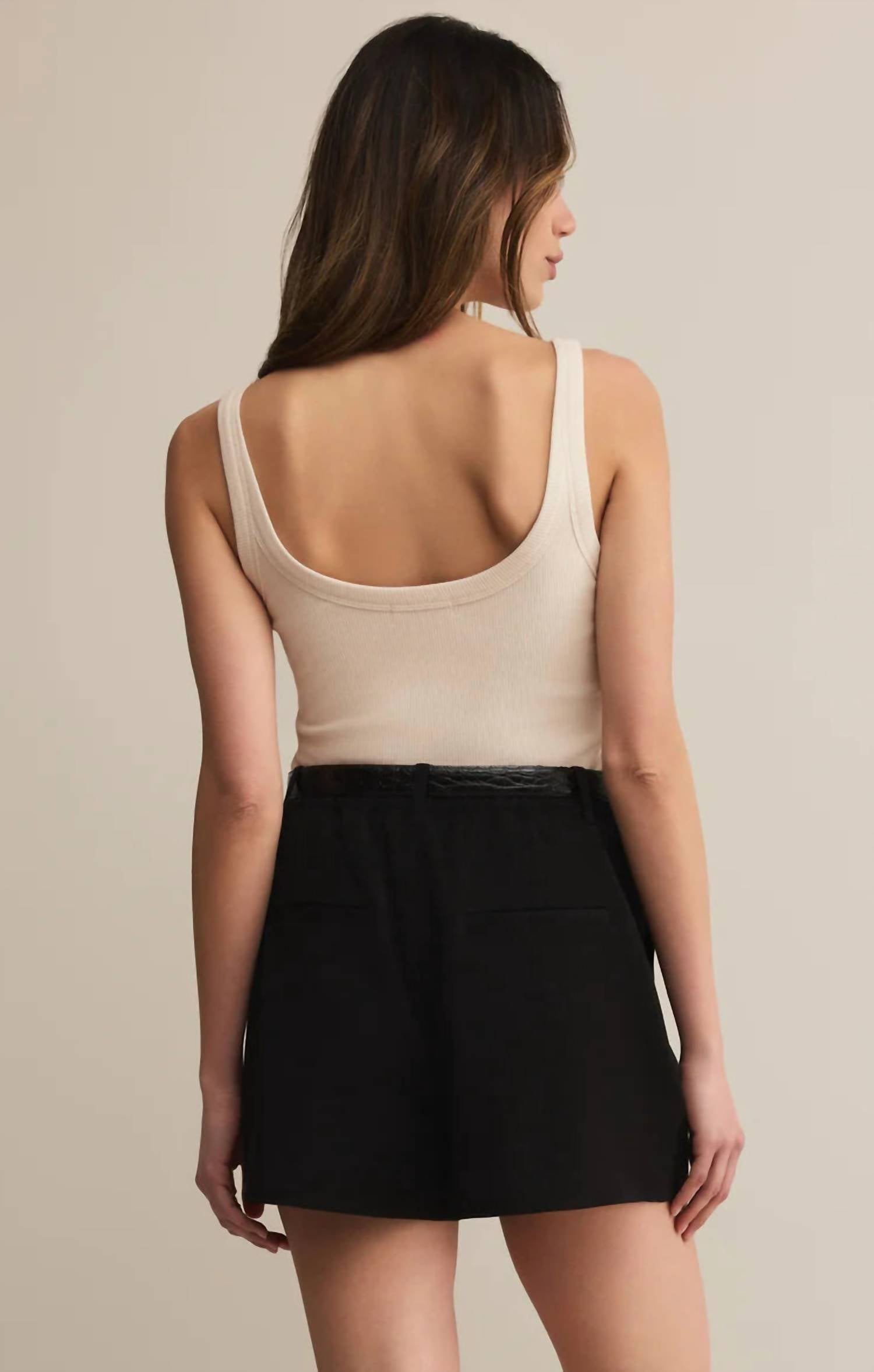 Z Supply Iconic Bodysuit in cyl - women's shirt - detail view