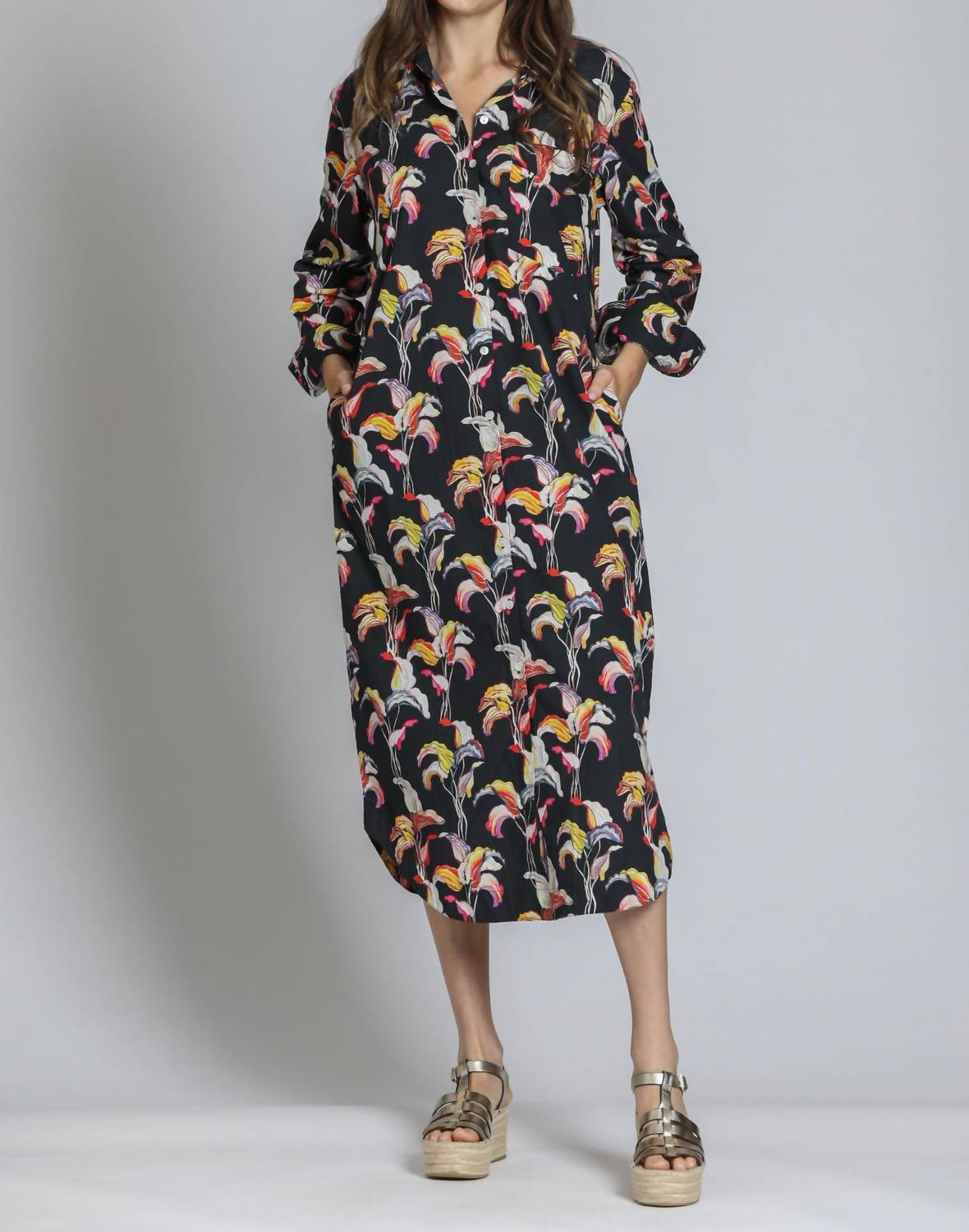 Apny - Printed Shirt Dress