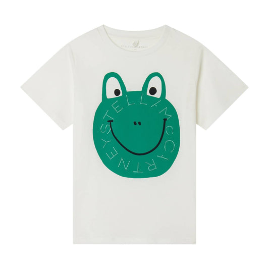 Stella Mccartney - Boy Short Sleeve T-shirt With Frog Logo Disk Print
