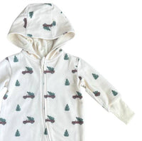 Babysprouts - Boys Christmas Truck Zip Bamboo Romper