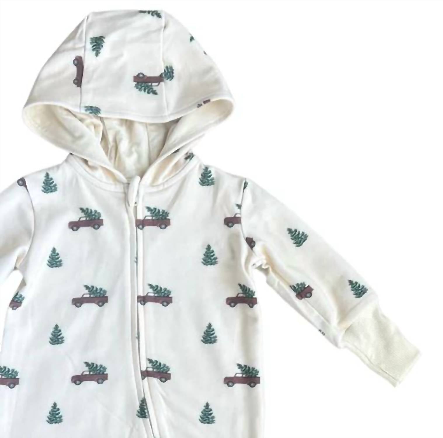Babysprouts - Boys Christmas Truck Zip Bamboo Romper