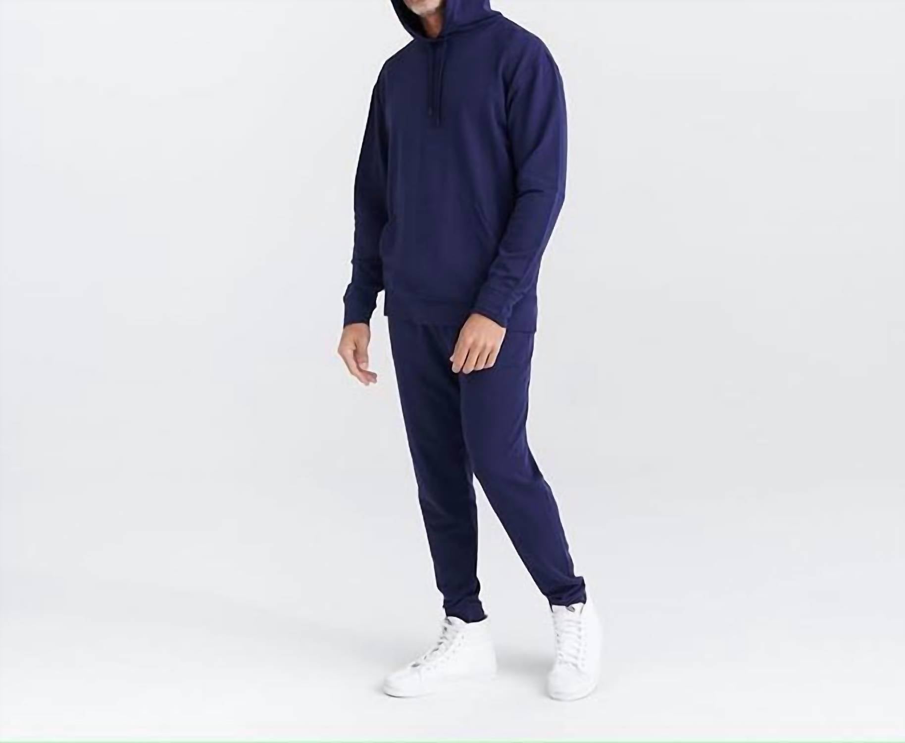 SAXX 3six Five Lounge Hoodie in maritime blue - men's shirt