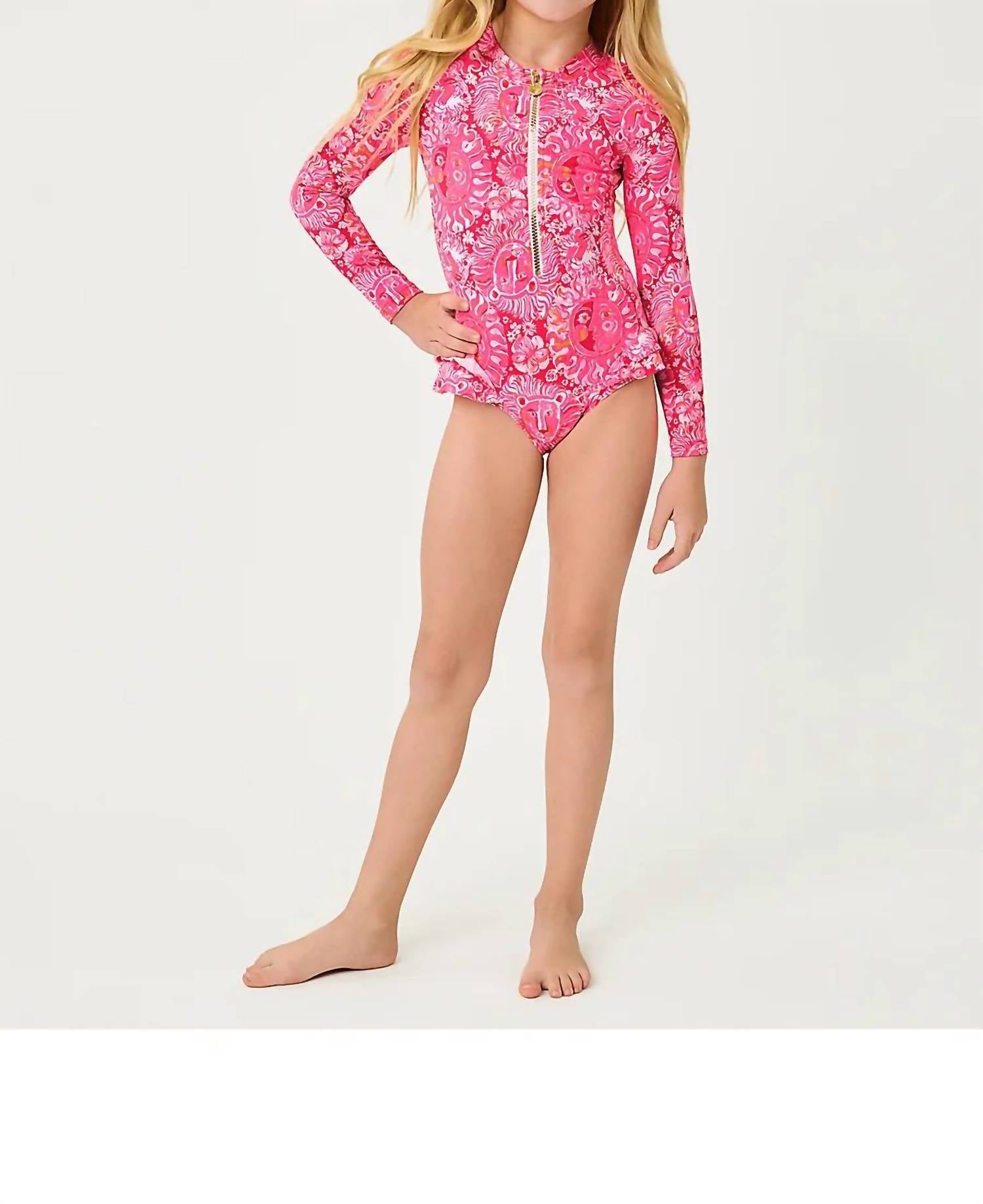 Lilly Pulitzer - Girl's Upf 50+ Denning Rashguard Swimsuit