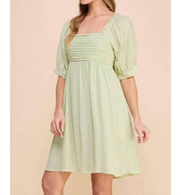 Allie Rose - Textured Puff Sleeve Babydoll Dress
