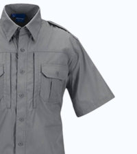 Propper Men's Lightweight Short Sleeve Shirt in grey - men's shirt - detail view