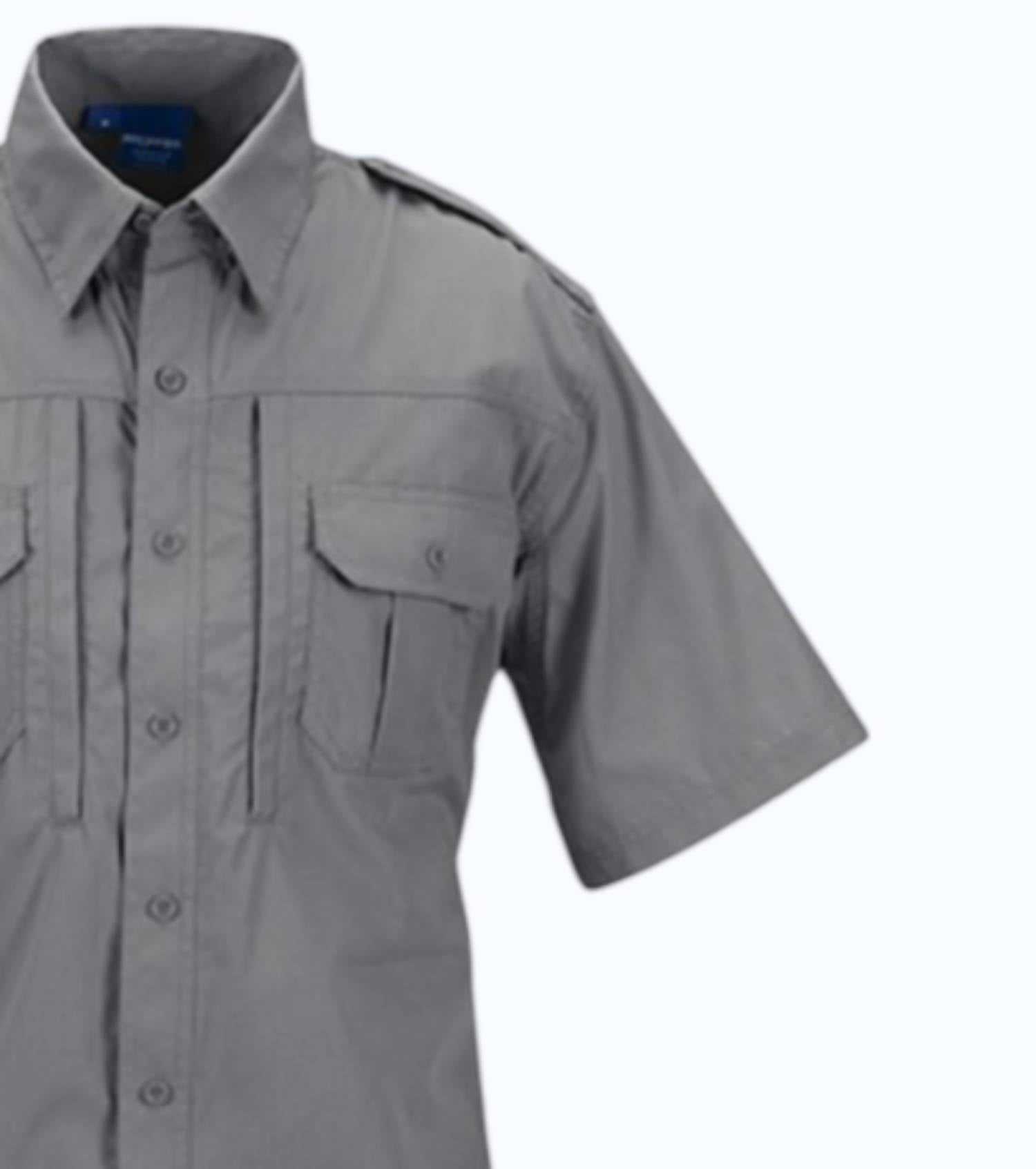 Propper Men's Lightweight Short Sleeve Shirt in grey - men's shirt - detail view