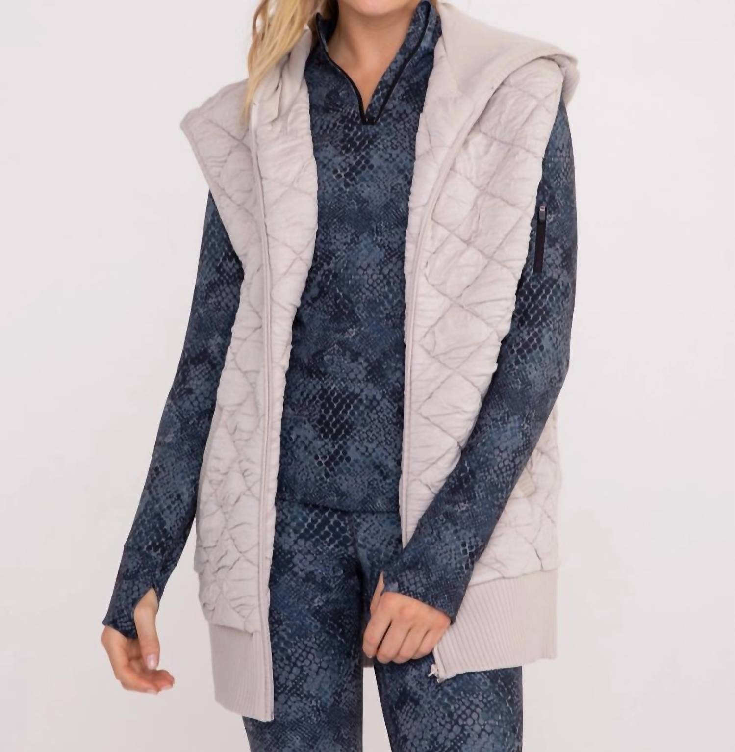 Mono B - Oversized Quilted Fleece Vest