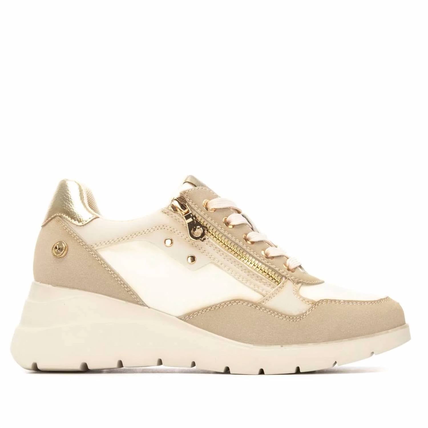Xti - Women's Casual Wedge Lace-Up Sneakers