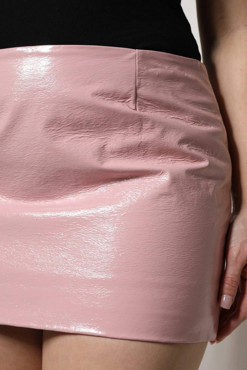 Dolce & Gabbana - Glossy Cotton High Waist Mini Skirt