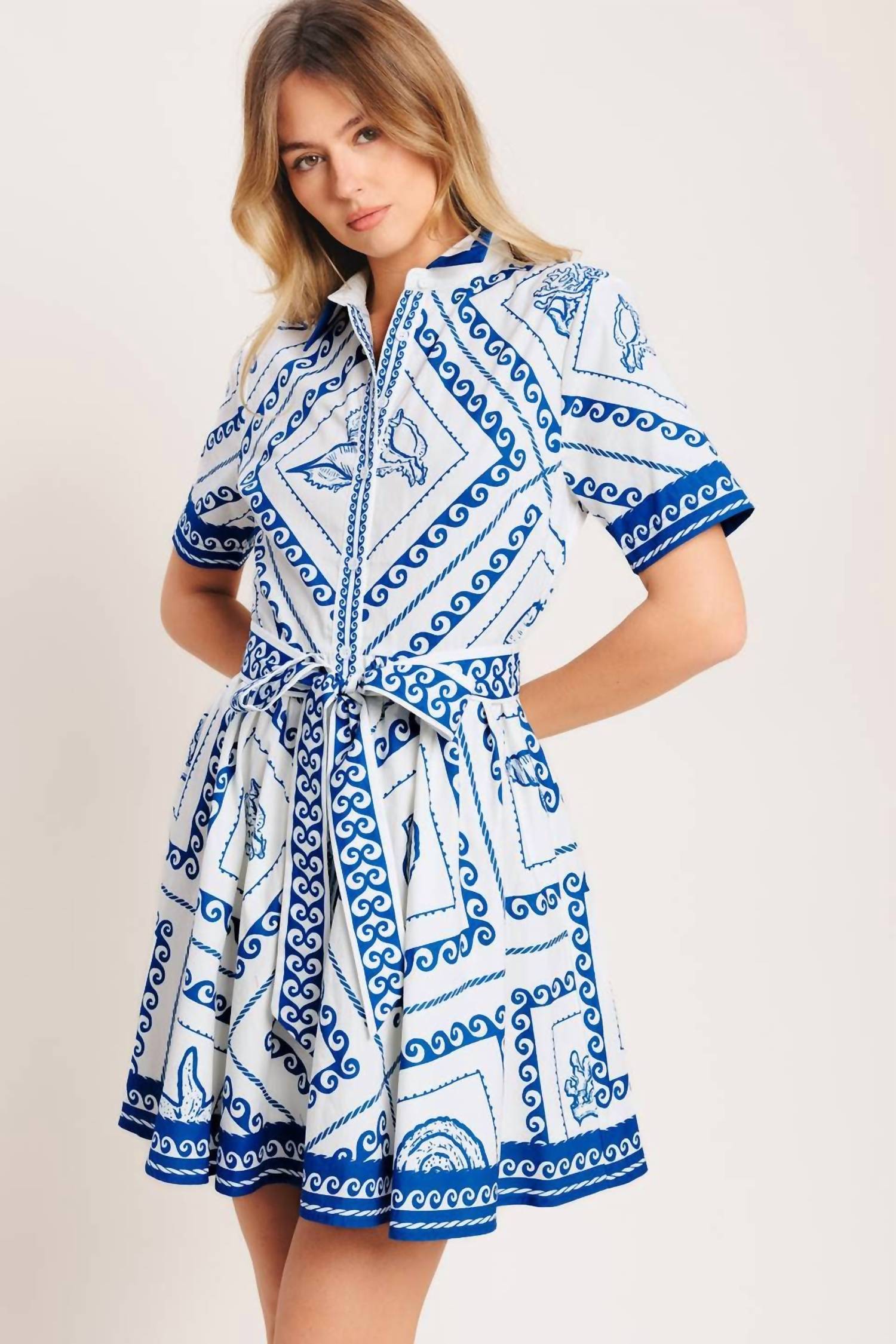 Flying Tomato - Santorini Tile Mini Dress